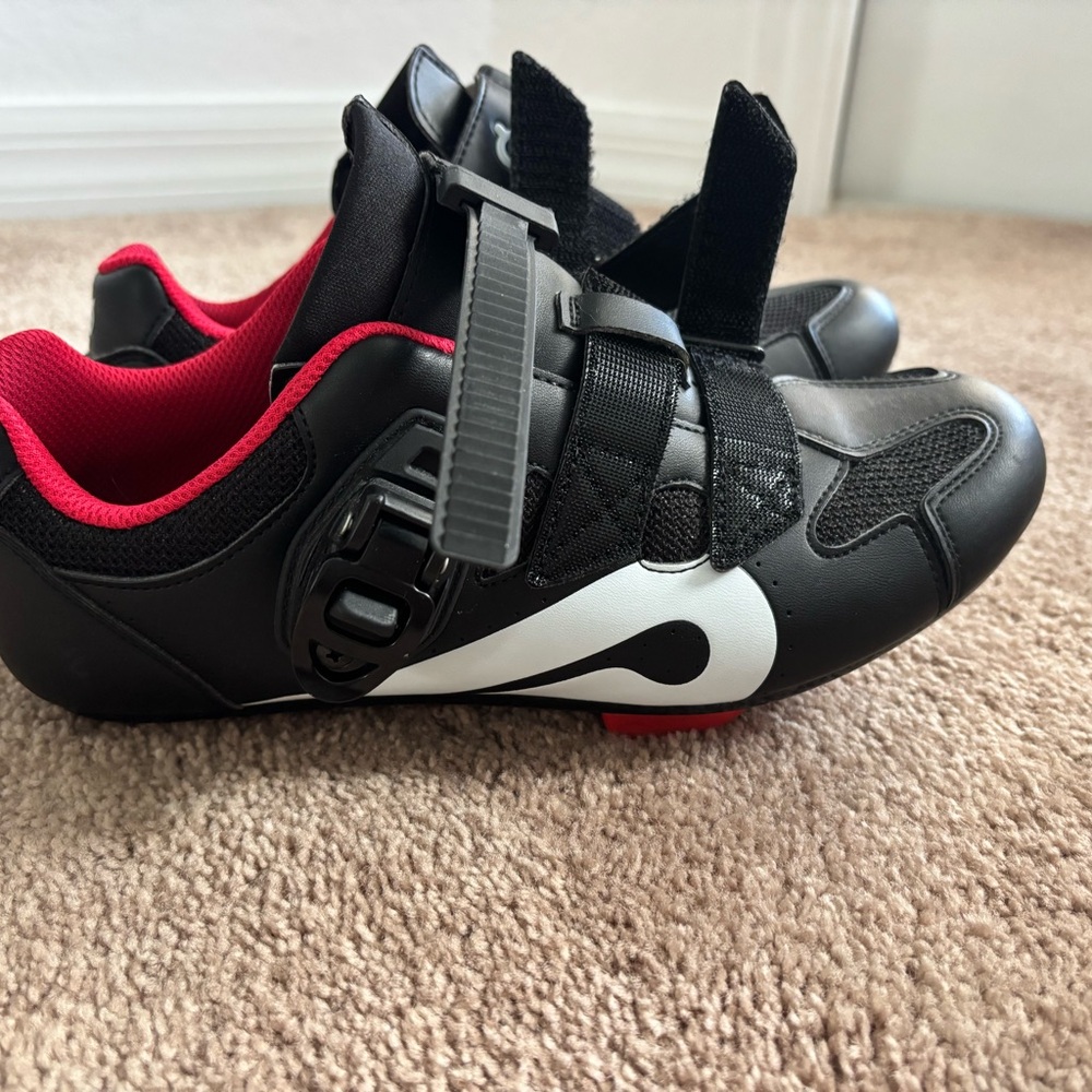 Peloton Black and Red Cycling Shoes